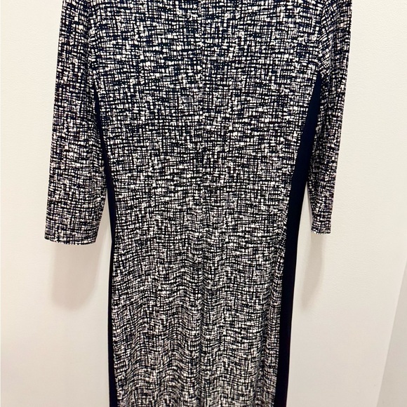 Lauren Ralph Lauren Quiet Luxury Black White Sheath Career Work Wedding Dress 14 - Picture 6 of 11